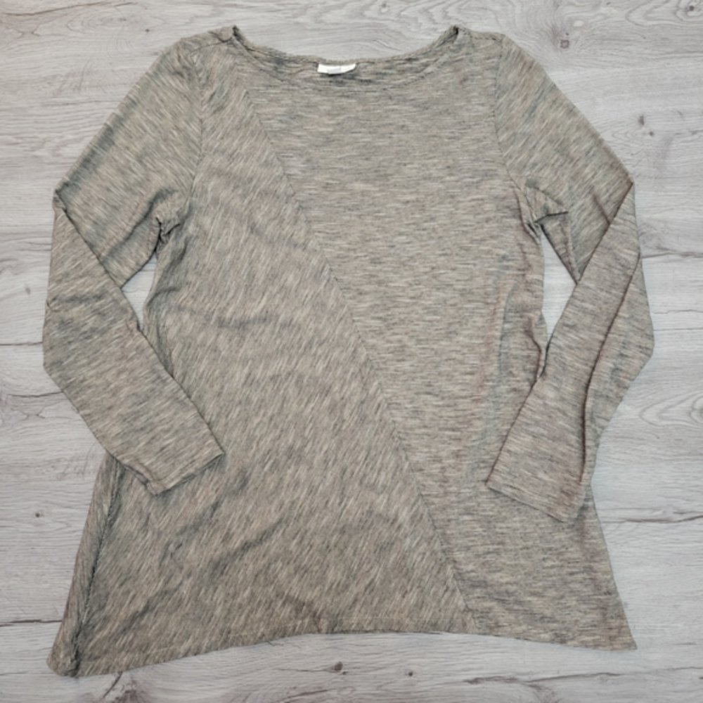 Long Sleeve Tunic Top Medium Asymmetrical Hem Cotton Blend Comfy Casual‎
